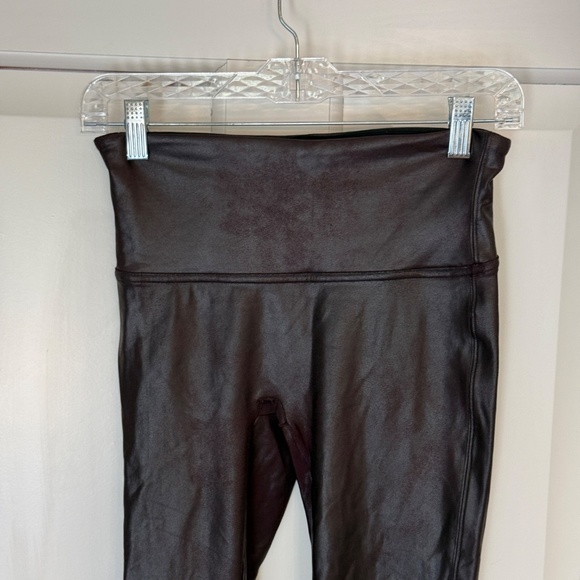SPANX Faux Leather Leggings Burgundy Brown 45488 - Picture 7 of 13